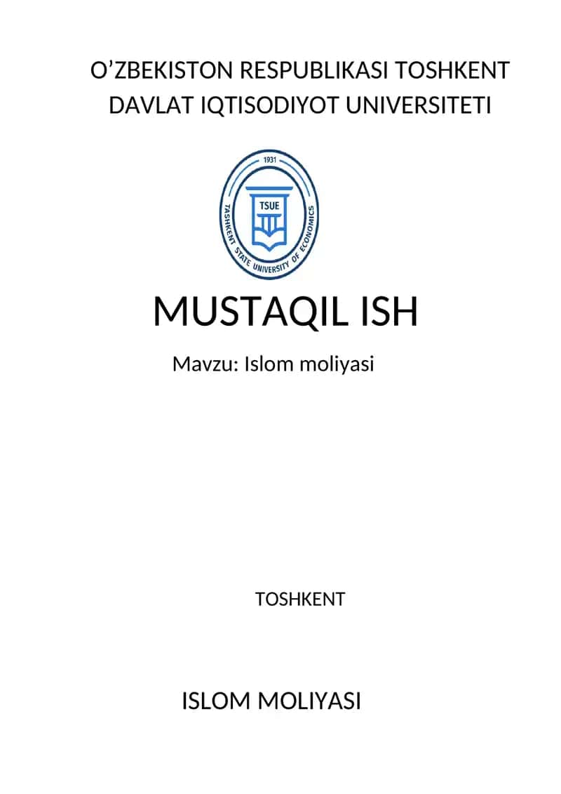 Islom moliyasi 1