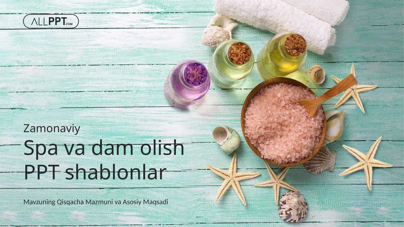 Sog'lomlashtirish va SPA Xizmatlari Menejmenti Taqdimoti (48 Slayd) 1