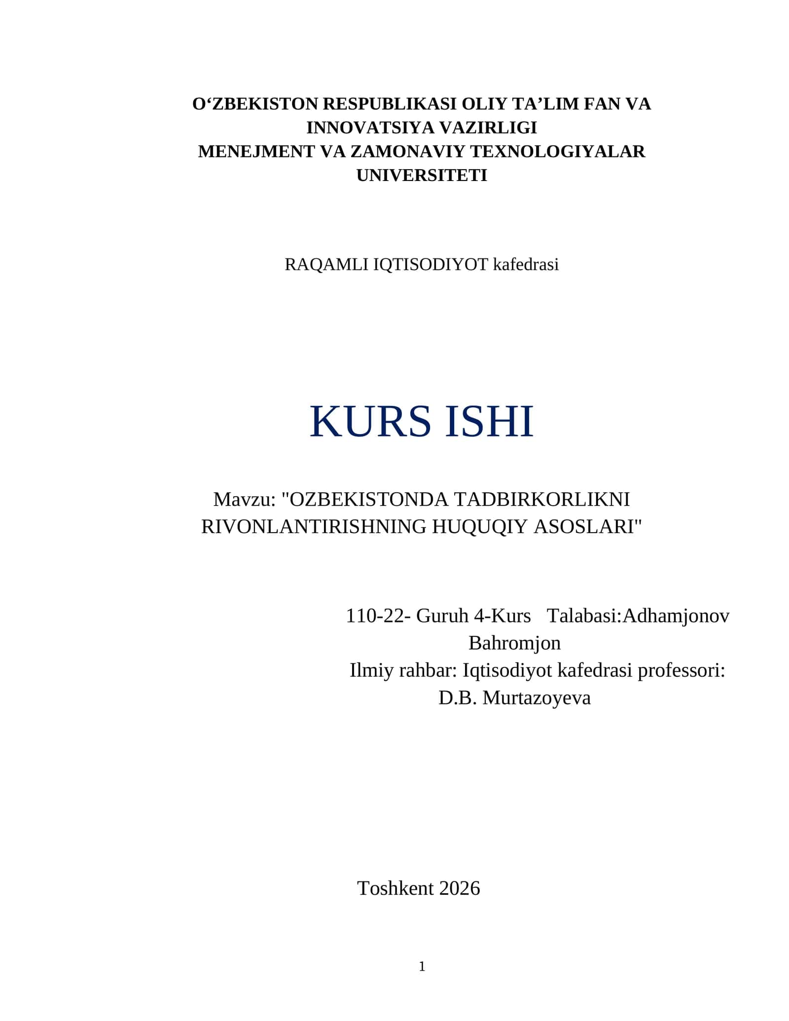 OZBEKISTONDA TADBIRKORLIKNI RIVONLANTIRISHNING HUQUQIY ASOSLARI 1