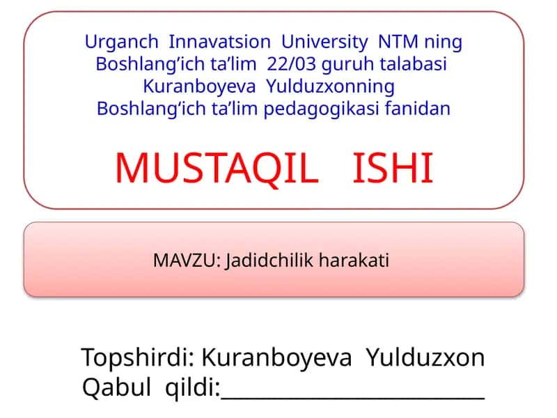 Jadidchilik harakati 1