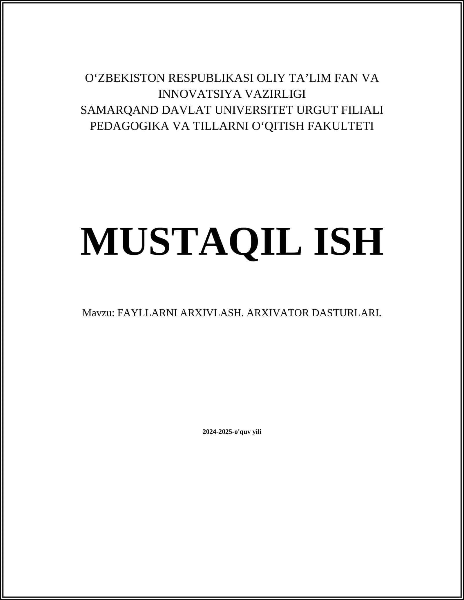 Fayllarni siqish algoritmlari 1
