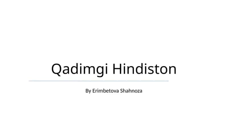 Qadimgi Hindiston 1
