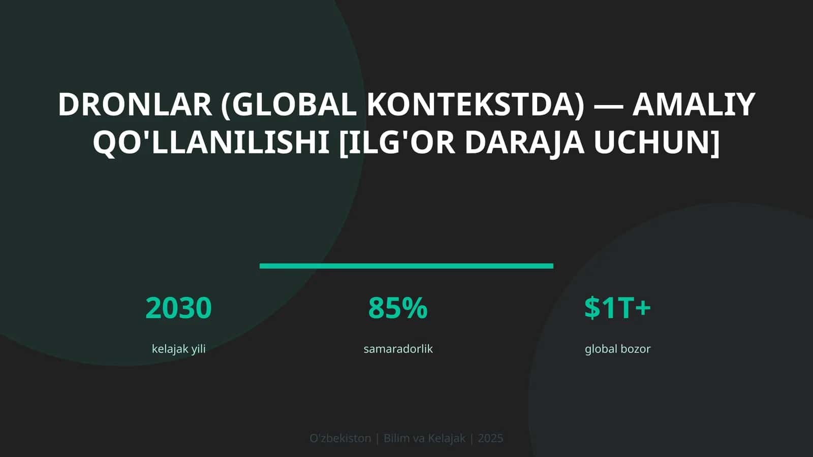 Dronlar (global kontekstda) — amaliy qo'llanilishi [ilg'or daraja uchun] 1