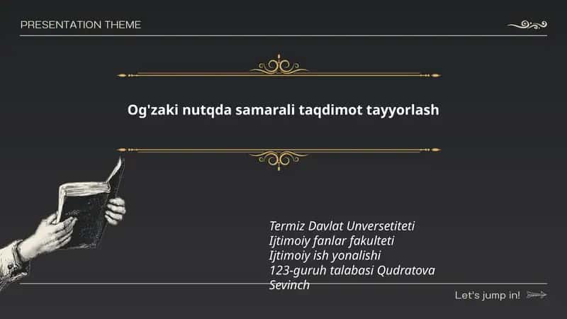 Og'zaki nutqda samarali taqdimot tayyorlash 1