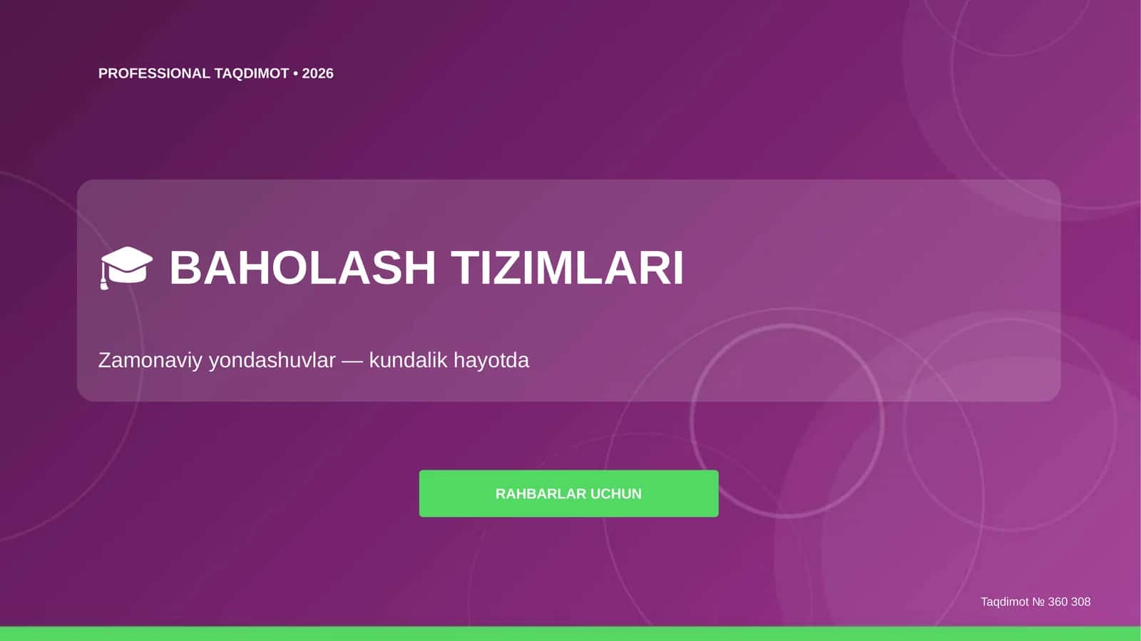 BAHOLASH TIZIMLARI 1