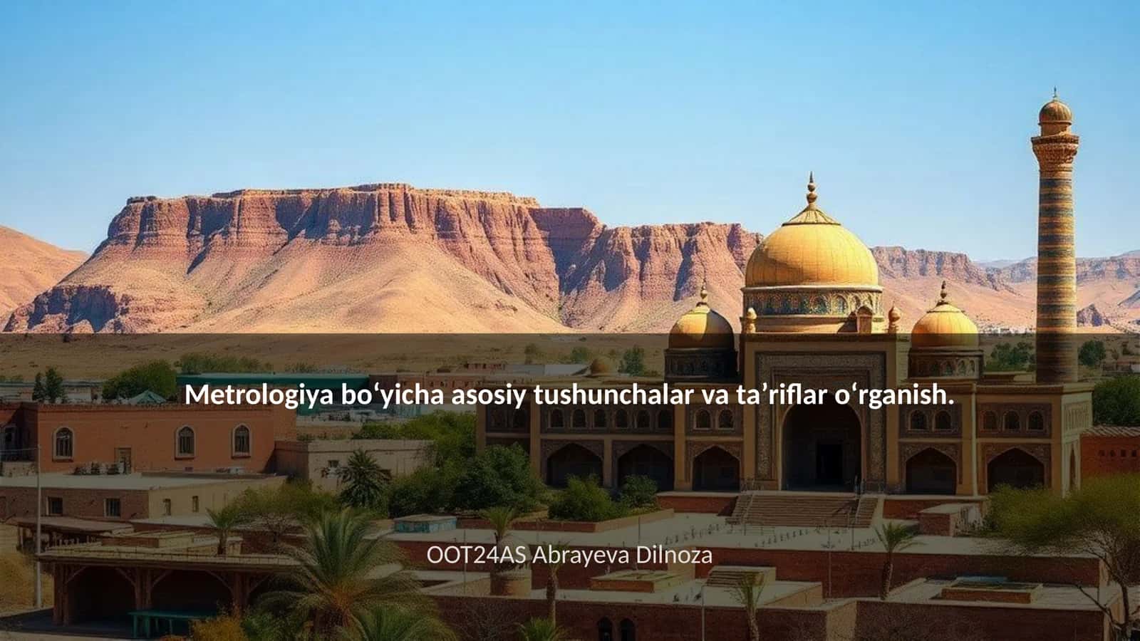 Metrologiya boʻyicha asosiy tushunchalar va taʼriflar oʻrganish 1