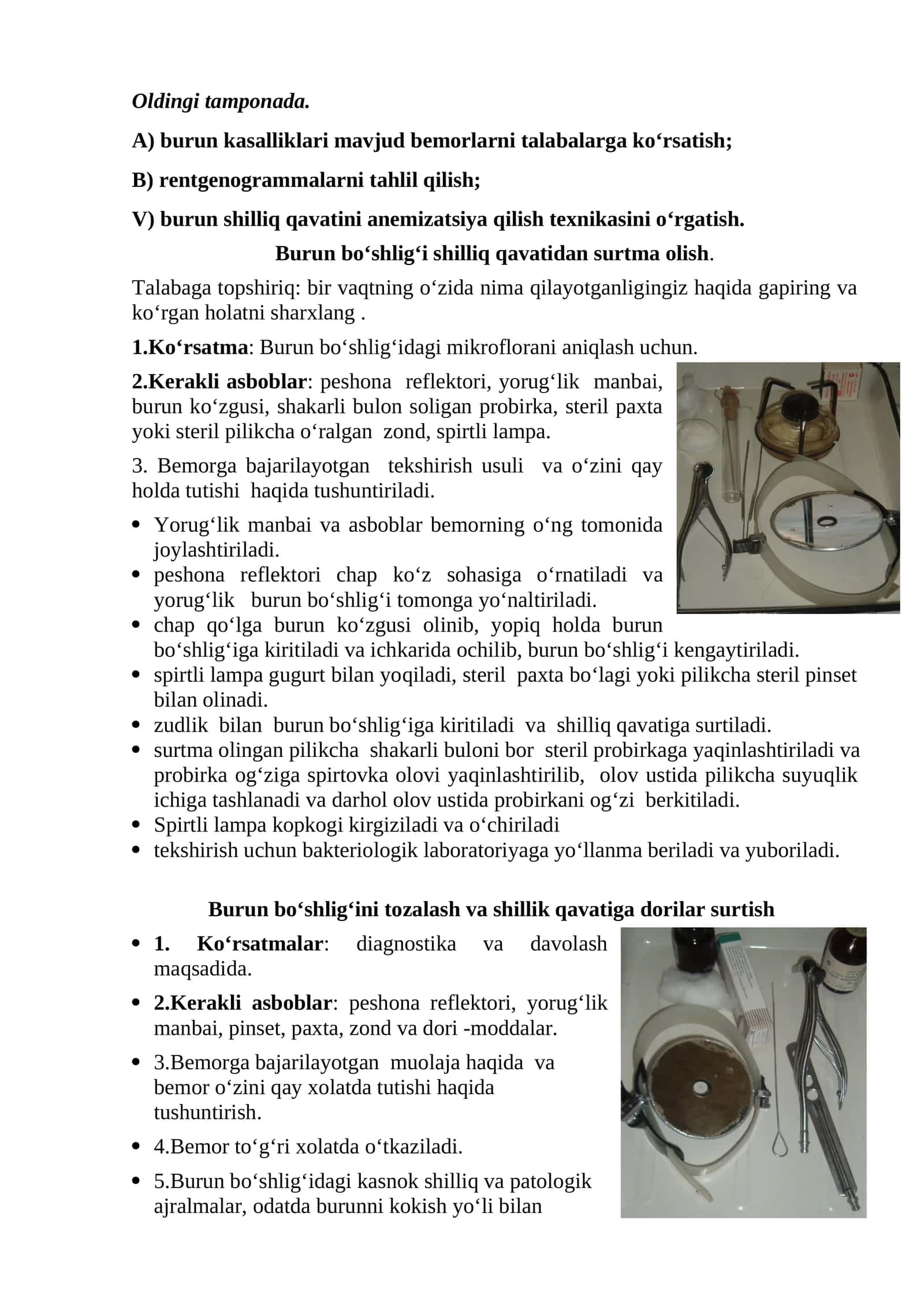 Burun tamponi yopish 1