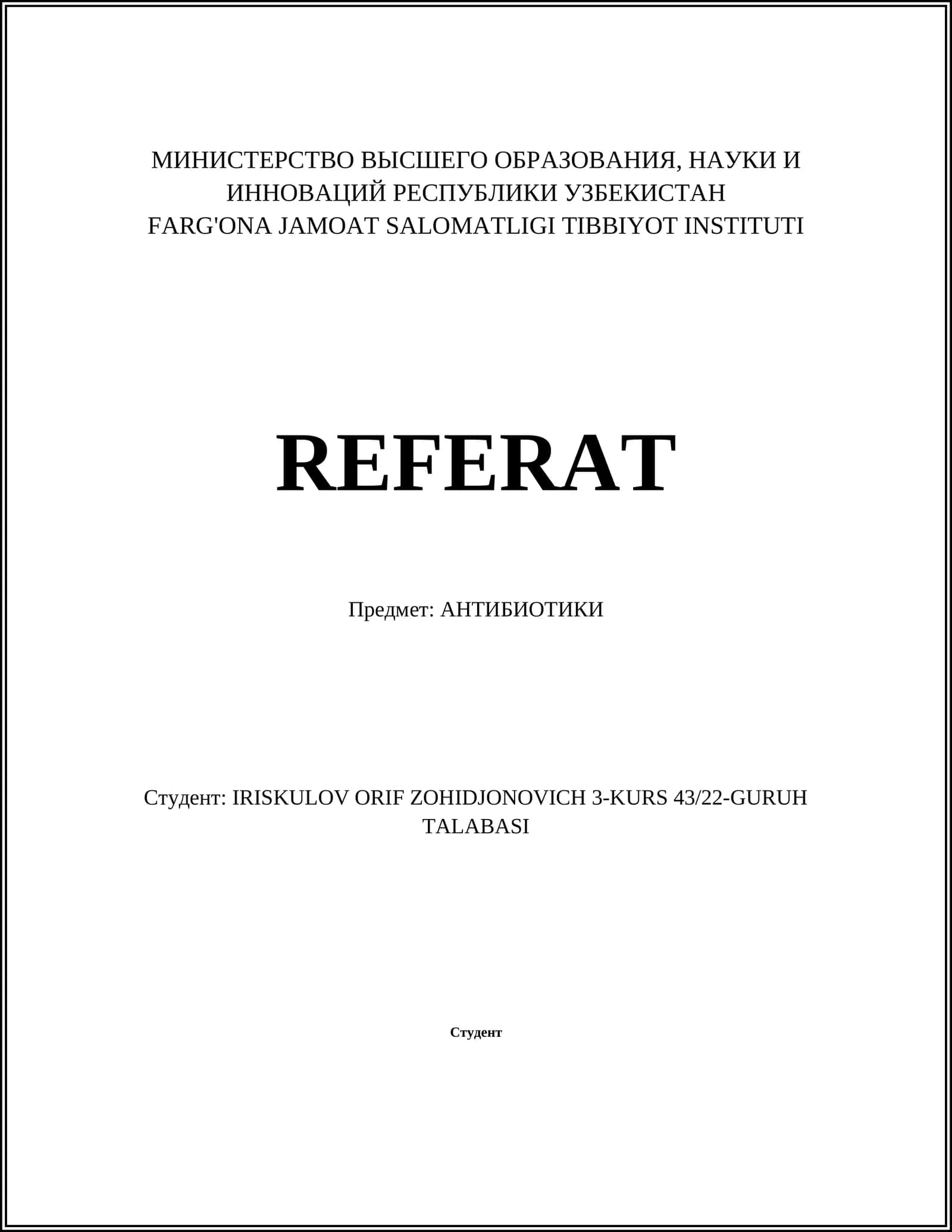REFERAT ANTIBIOTIKI 1
