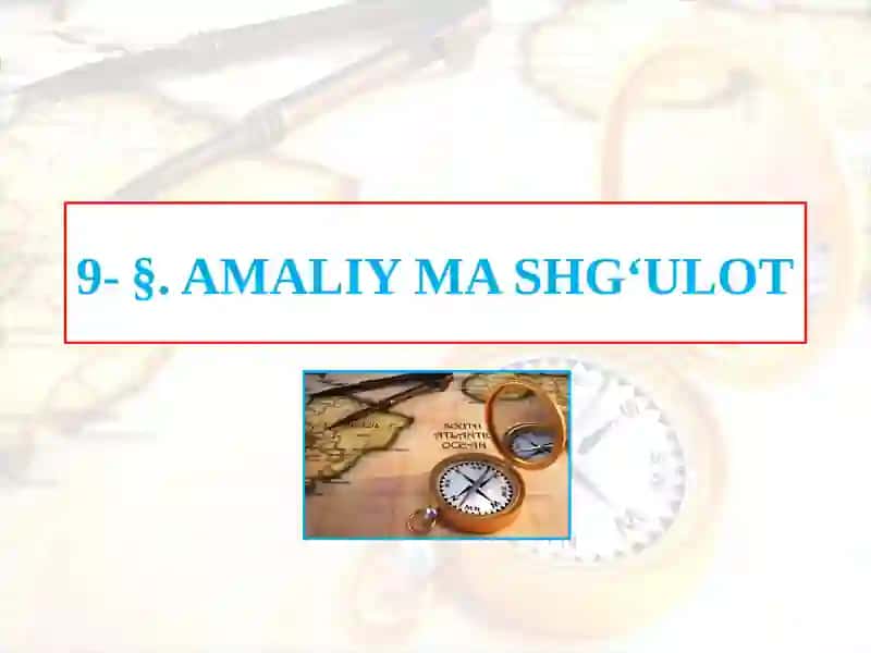 AMALIY MA SHG‘ULOT
