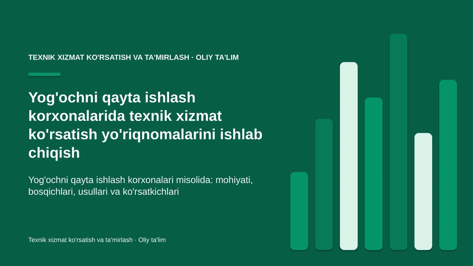 yog'ochni qayta ishlash korxonalarida texnik xizmat ko'rsatish yo'riqnomalarini ishlab chiqish 5156 1