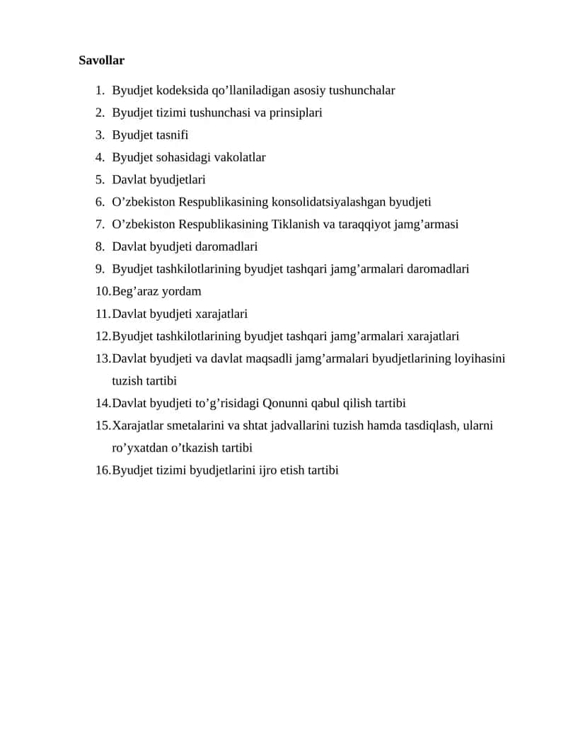 Byudjet tizimi tushunchasi va prinsiplari 1