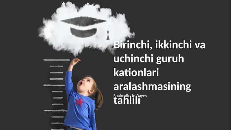 Birinchi, ikkinchi va uchinchi guruh kationlari aralashmasining tahlili 1