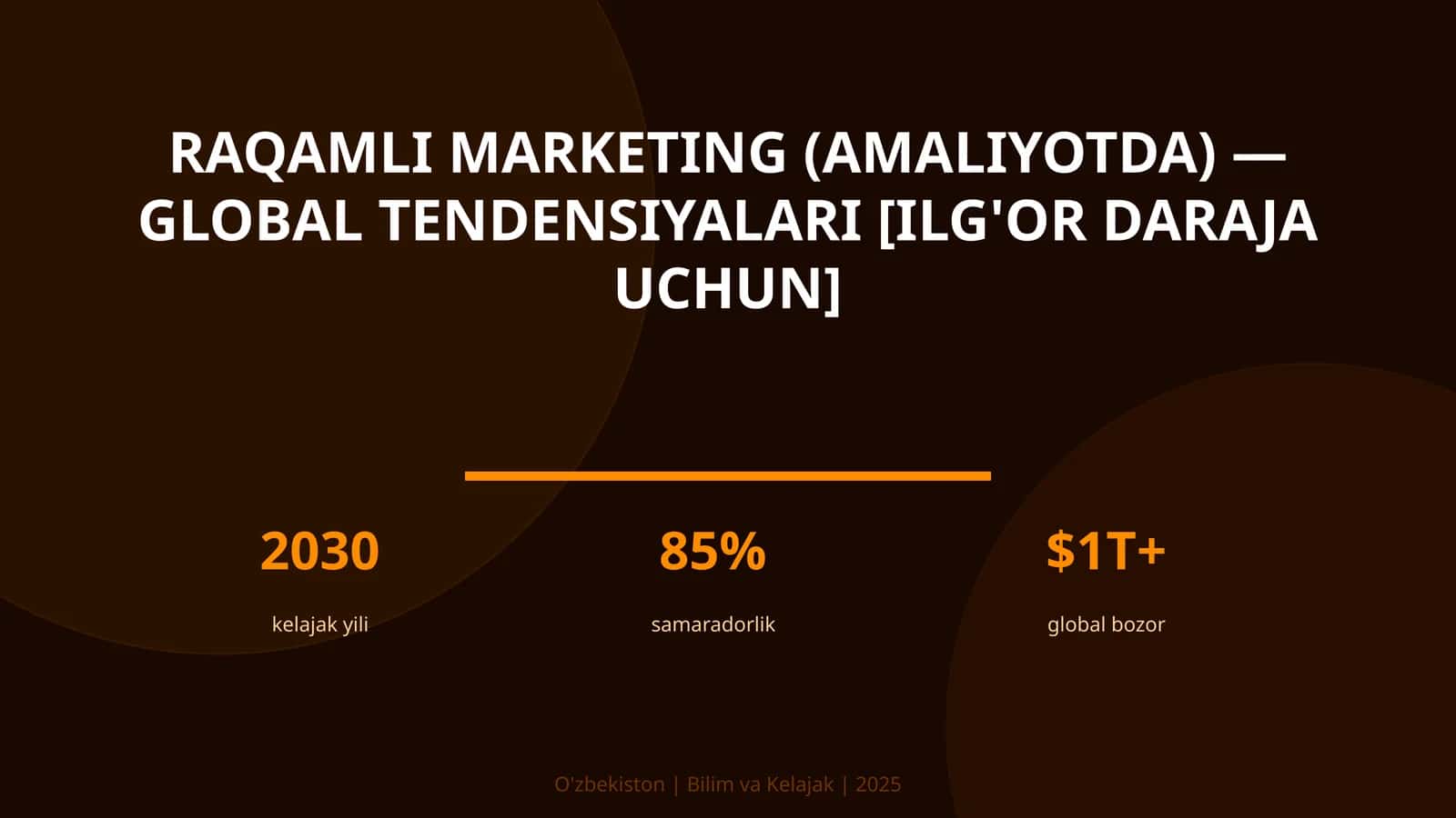 Raqamli marketing (amaliyotda) — global tendensiyalari [ilg'or daraja uchun] 1