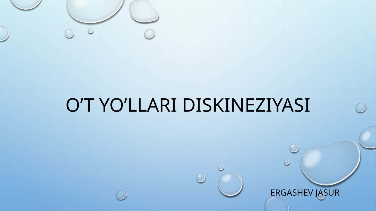 O't yo'llari diskneziyasi 1