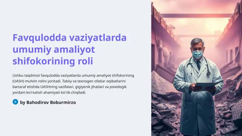 Favqulodda vaziyatlarda umumiy amaliyot shifokorining roli 1