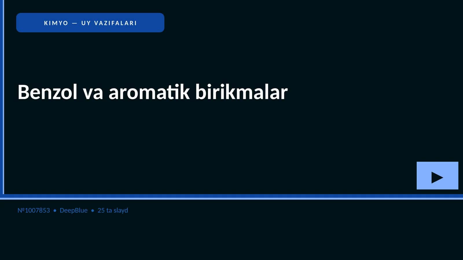 Benzol va aromatik birikmalar 1