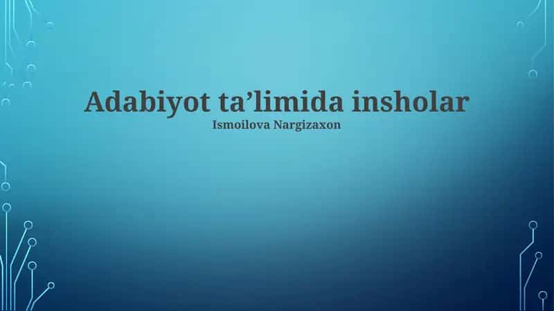 Adabiyot taʼlimida insholar 1