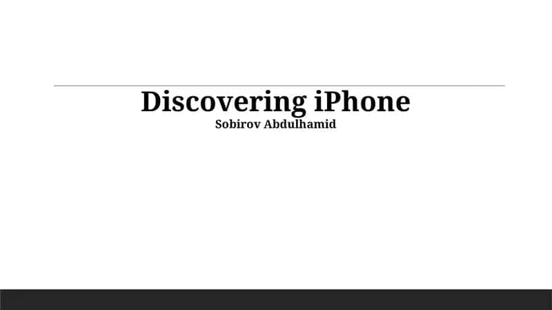 Discovering iPhone 1