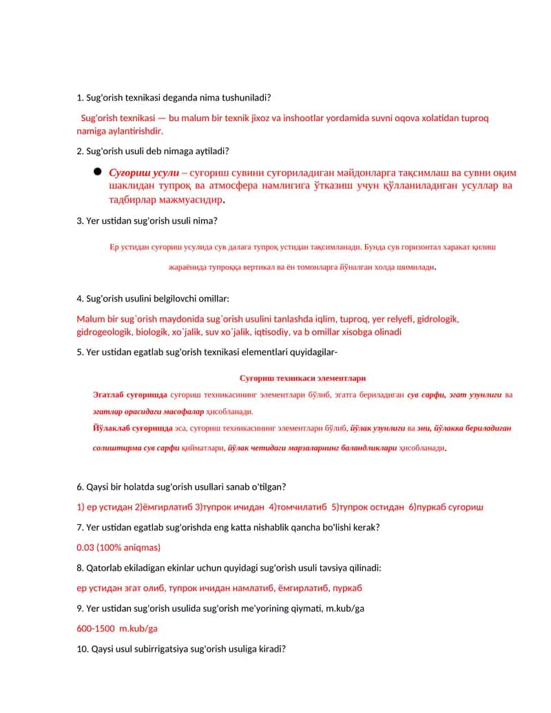 Sug'orish texnikasi 1
