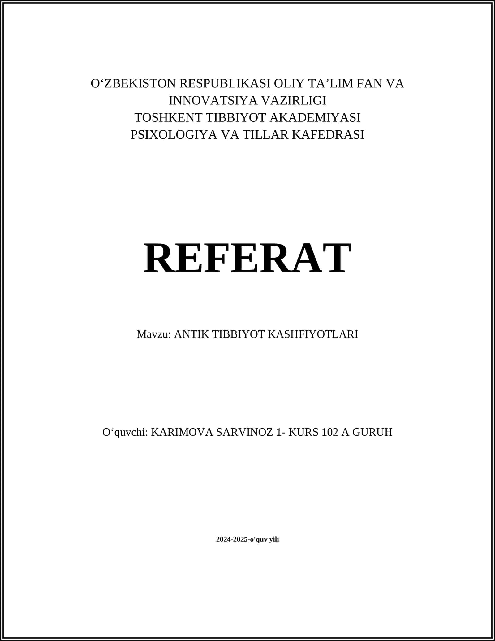 ANTIK TIBBIYOT KASHFIYOTLARI 1