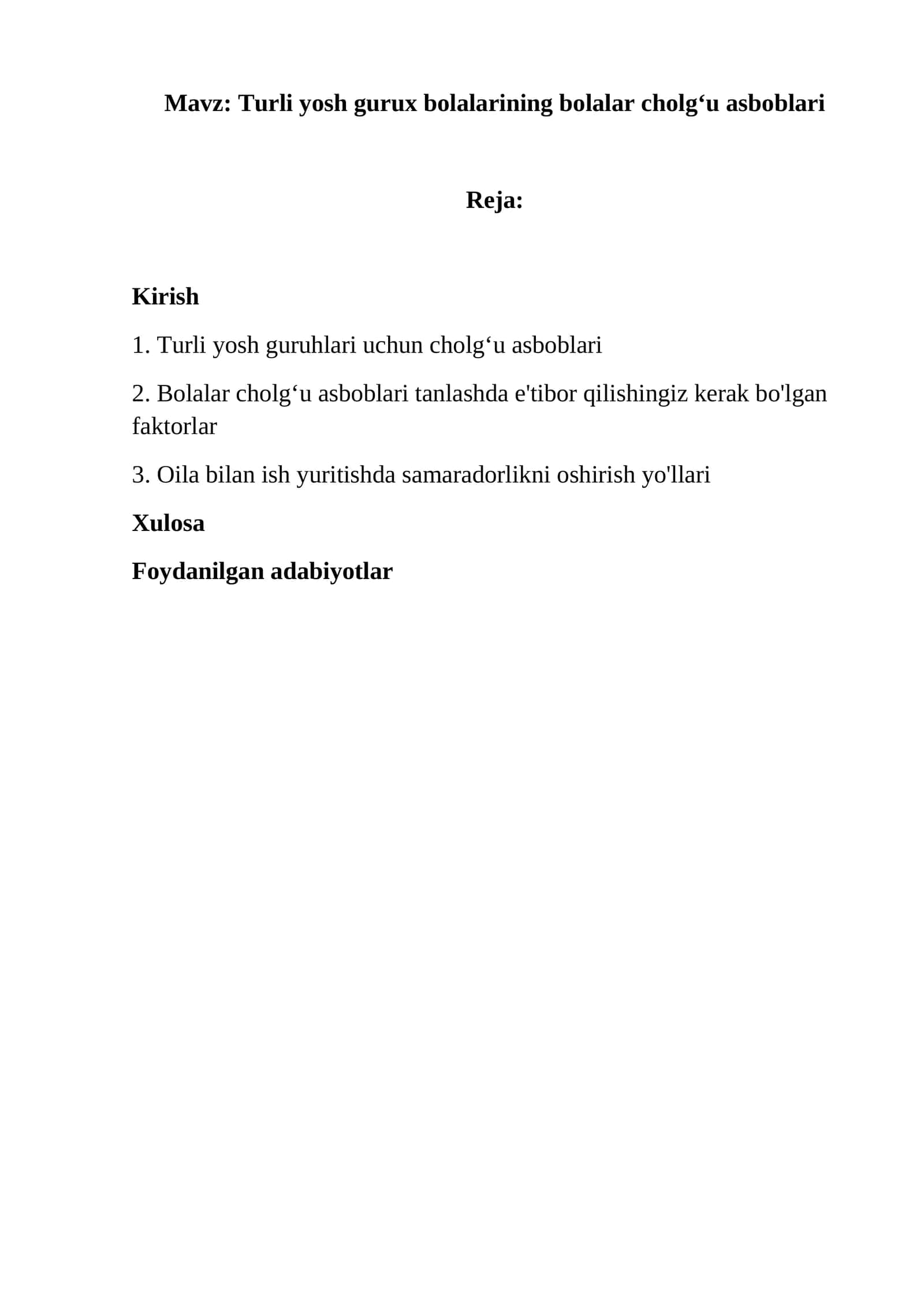 Turli yosh gurux bolalarining bolalar cholgʻu asboblari 1