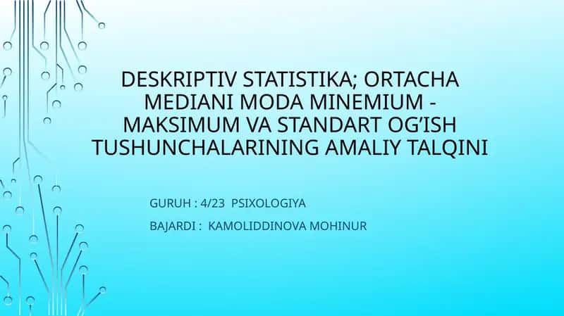 Deskriptiv statistika 1