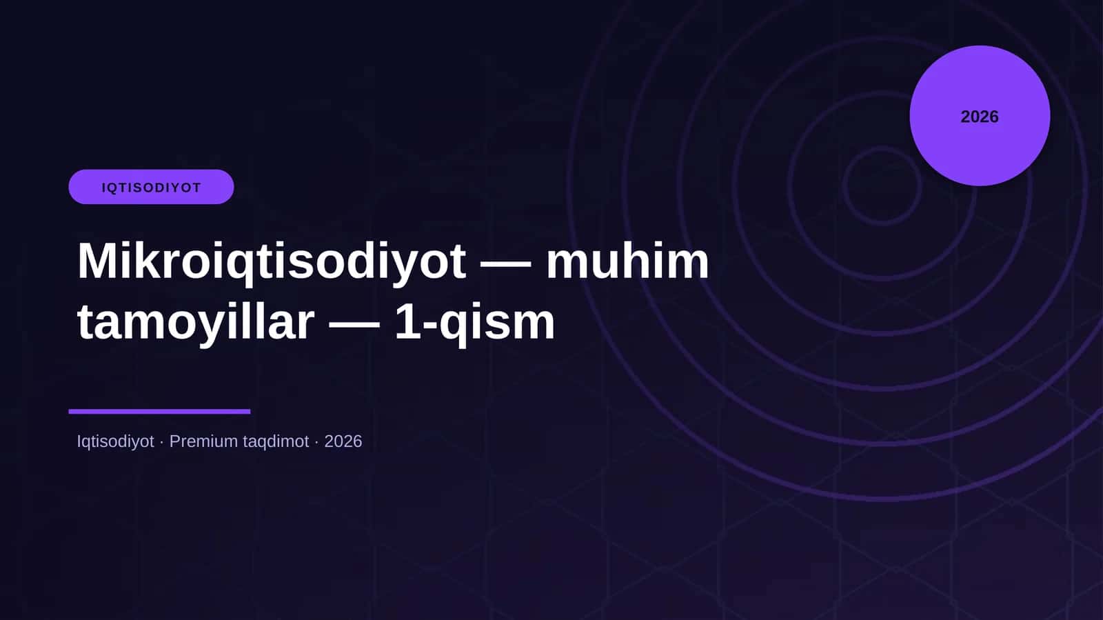 Mikroiqtisodiyot — muhim tamoyillar — 1-qism 1