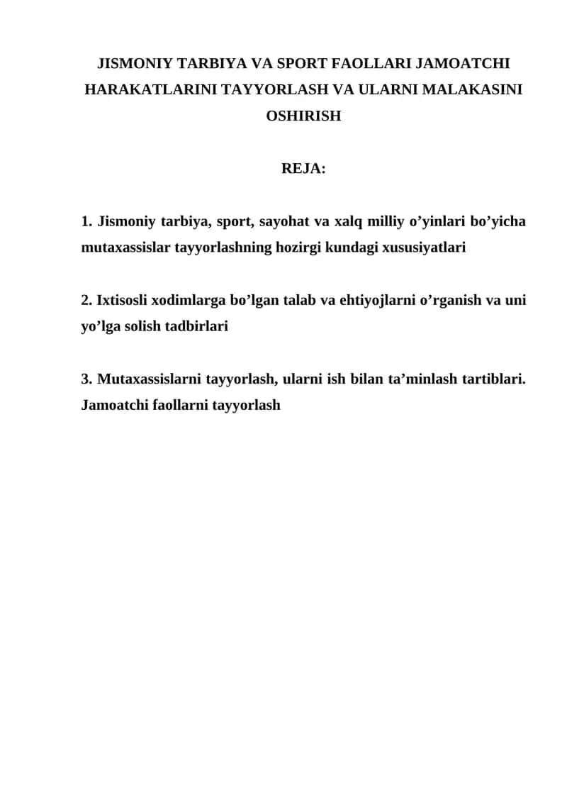 Jismoniy Tarbiya va Sport Faollari Jamoatchi Harakatlari 1
