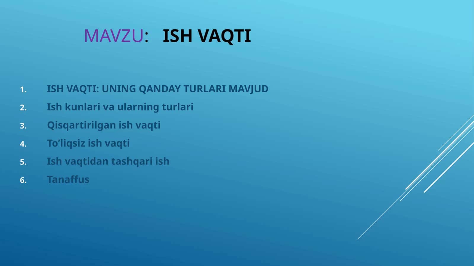 Ish vaqti 1
