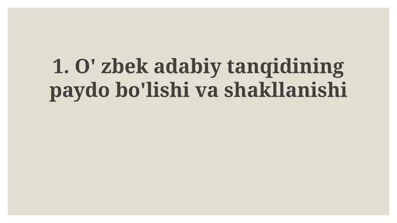 O'zbekadabiytanqidiningpaydobo'lishivashakllanishi 1