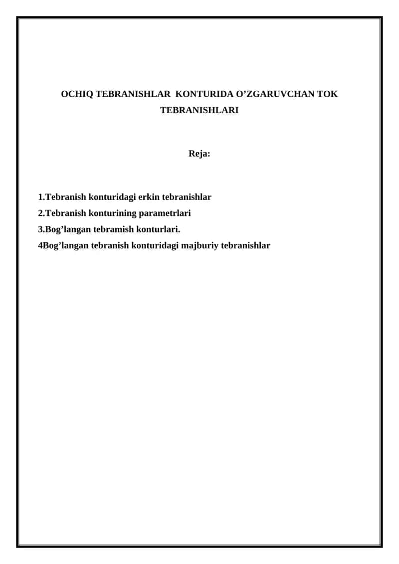 Tebranish konturlari 1