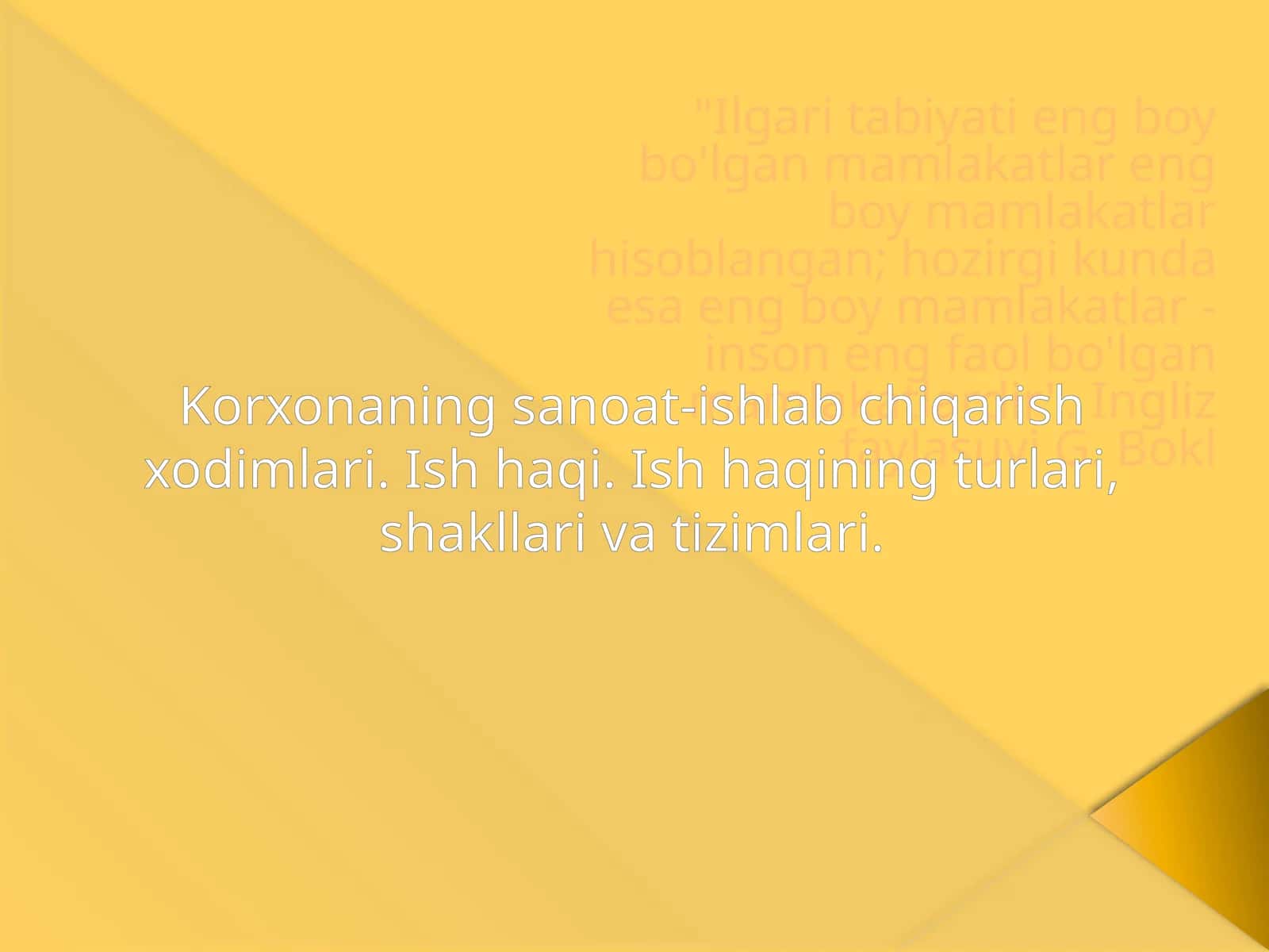 Iqtisodiyot - Korxona xodimlari va ish haqi tizimi 1
