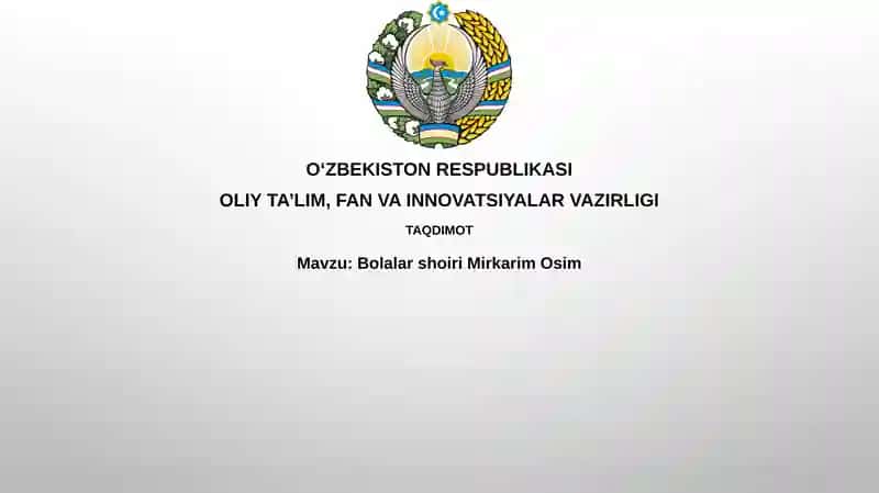 Bolalar shoiri Mirkarim Osim