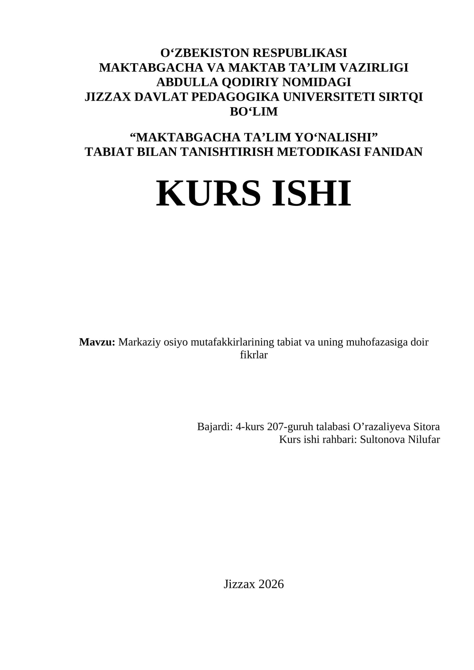 Markaziy osiyo mutafakkirlarining tabiat va uning muhofazasiga doir fikrlar 1