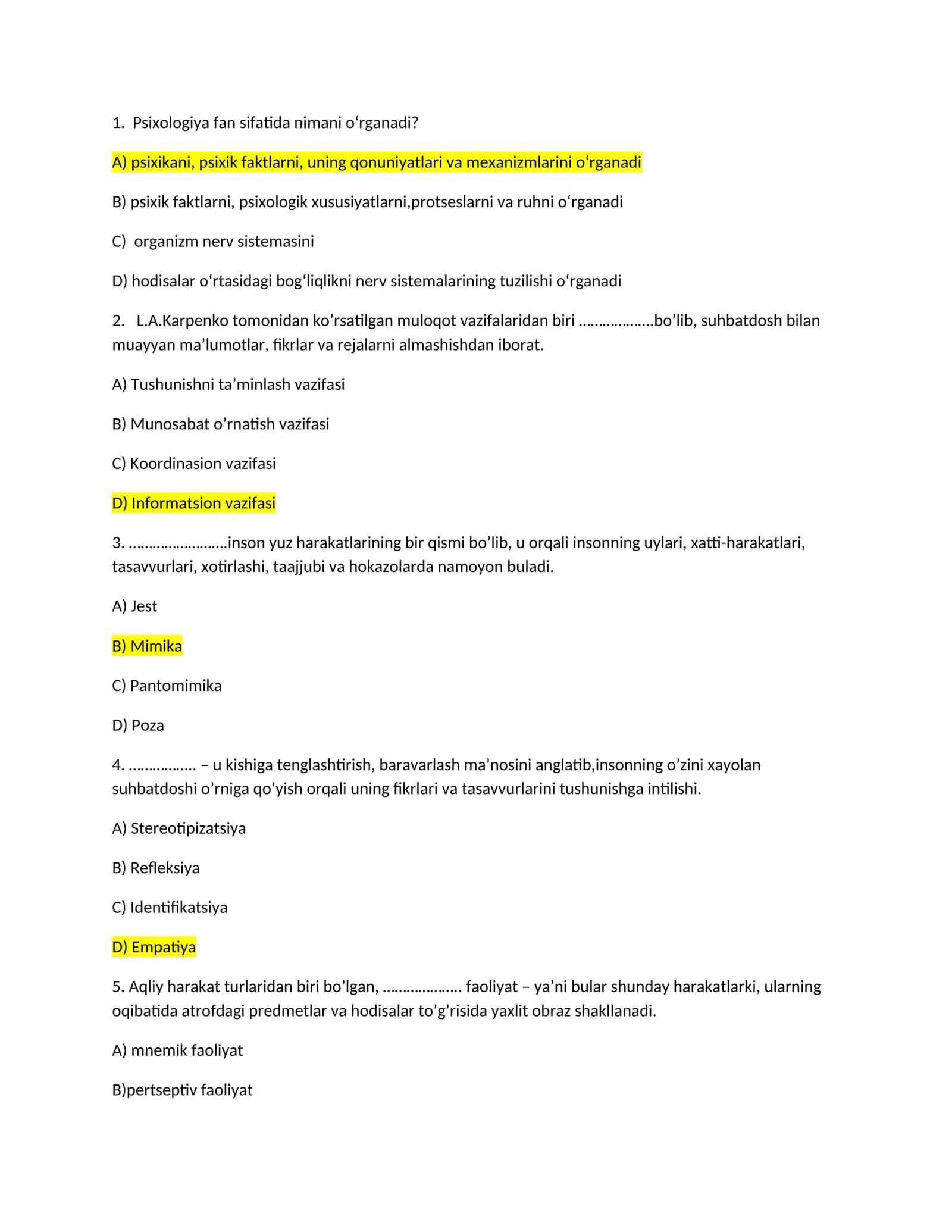 Kim bo'lib qolgan bo'ladi? 1