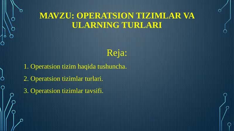 Operatsion tizimlar 1