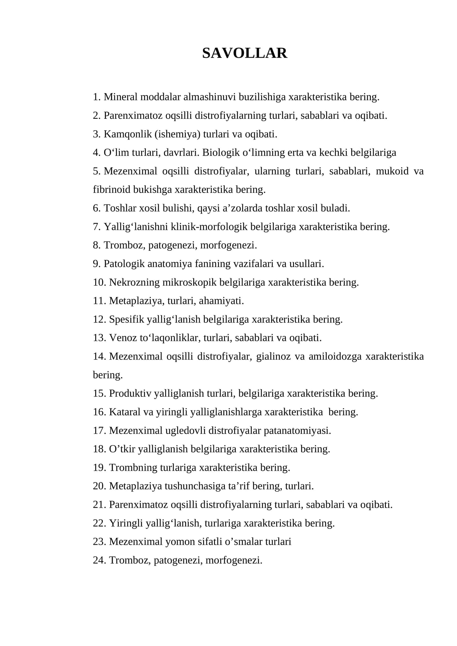 Mineral moddalar almashinuvi buzilishiga xarakteristika 1