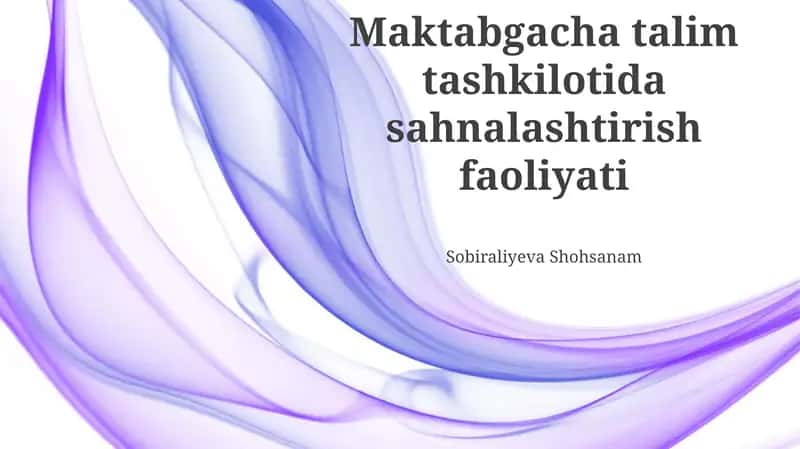 Maktabgacha talim tashkilotida sahnalashtirish faoliyati 1