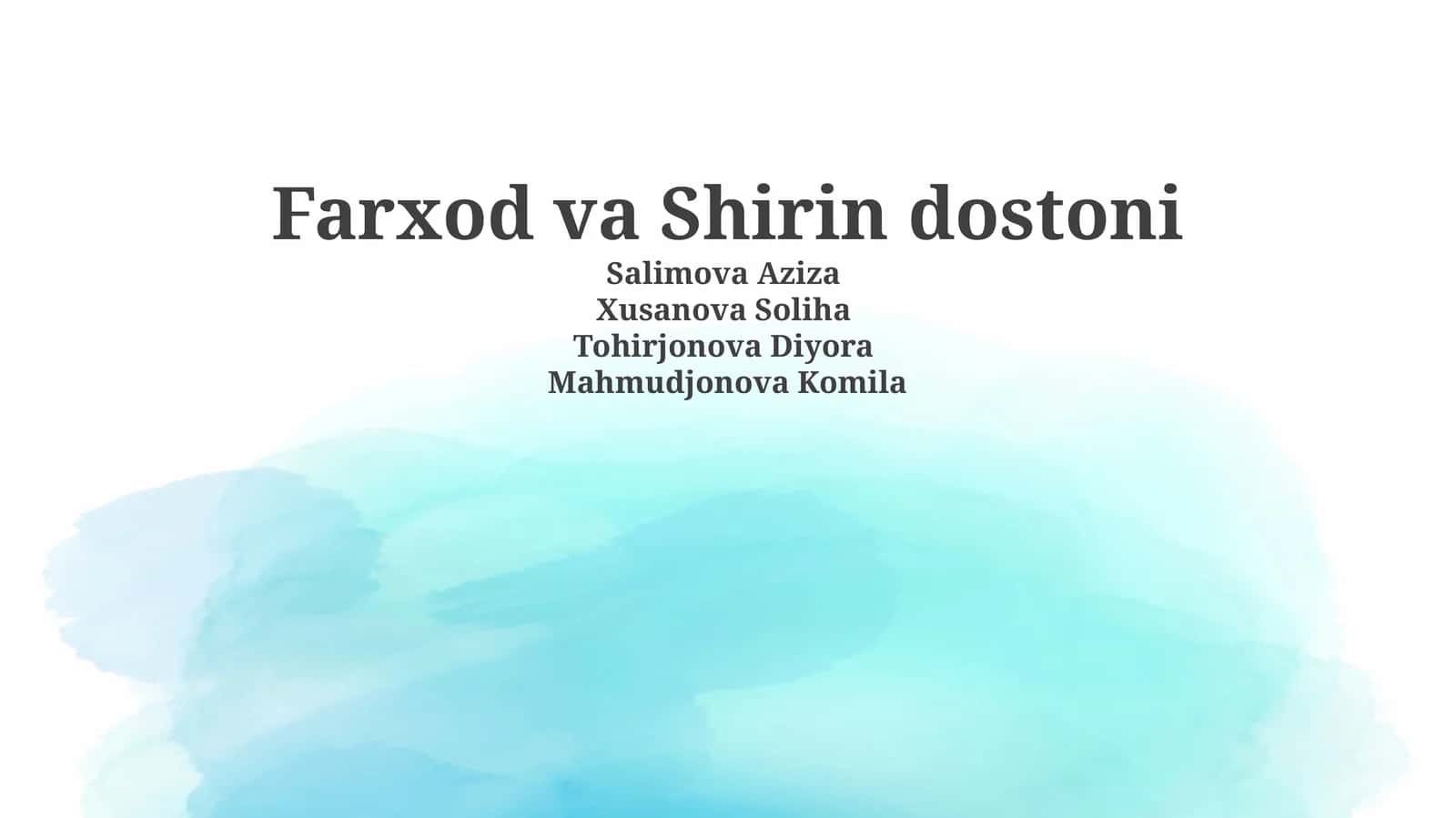 Farxod va Shirin dostoni 1