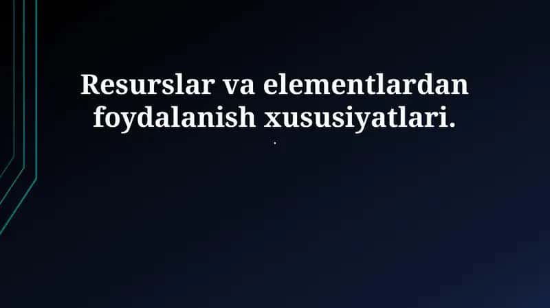 Resurslar va Elementlar 1