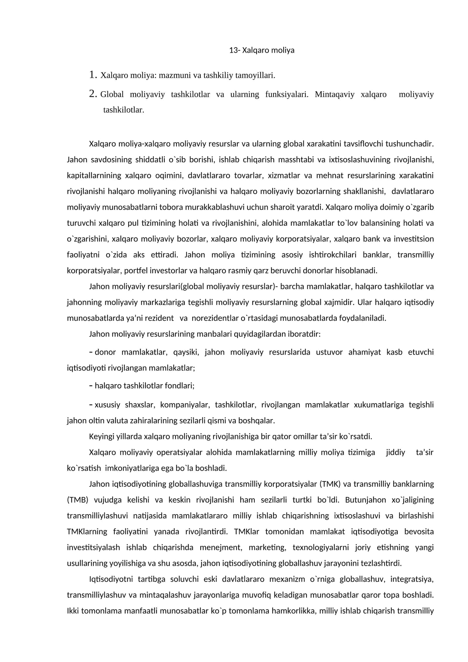 Xalqarо mоliya 1