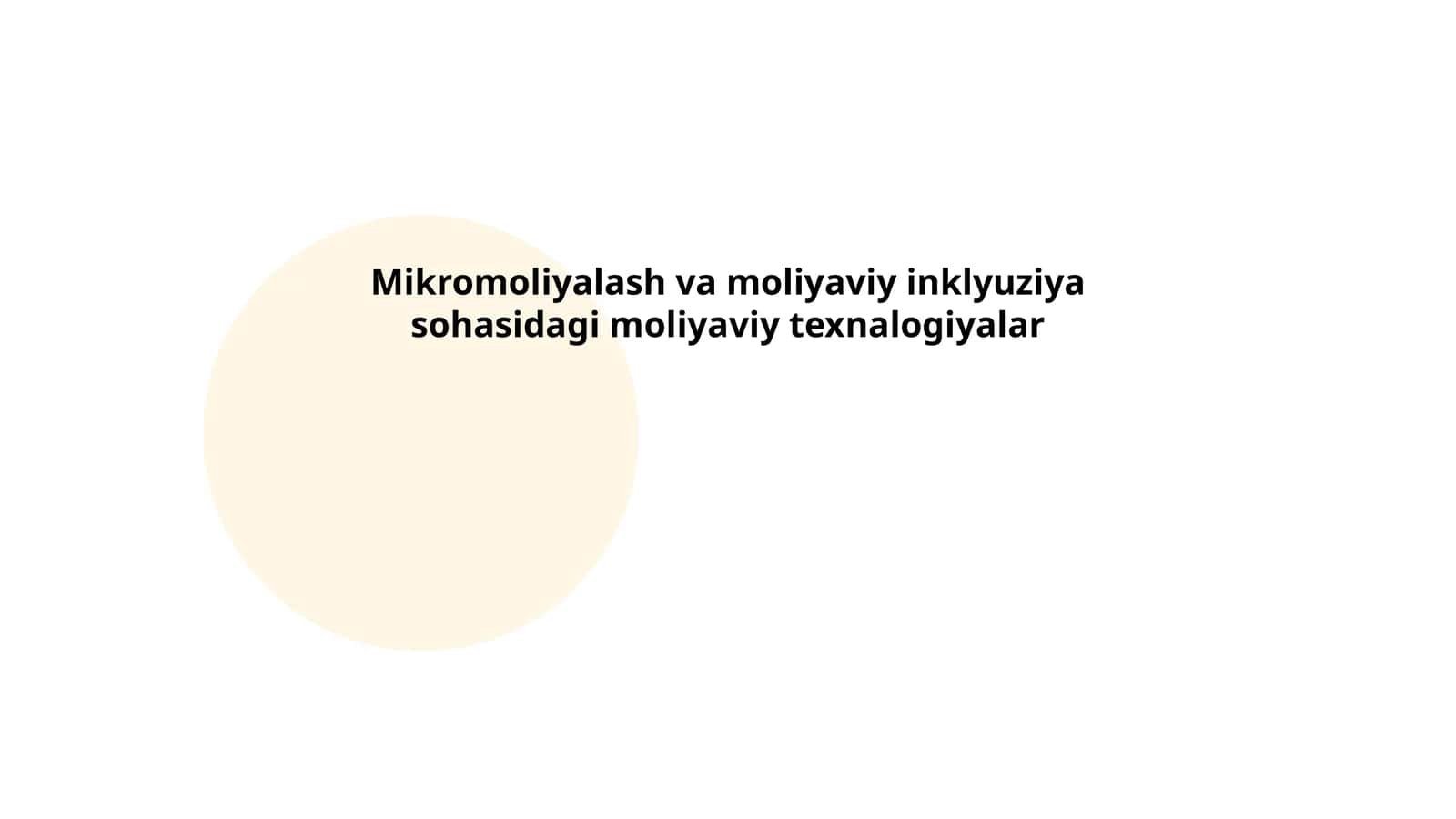 Mikromoliyalash va moliyaviy inklyuziya sohasidagi moliyaviy texnologiyalar 1