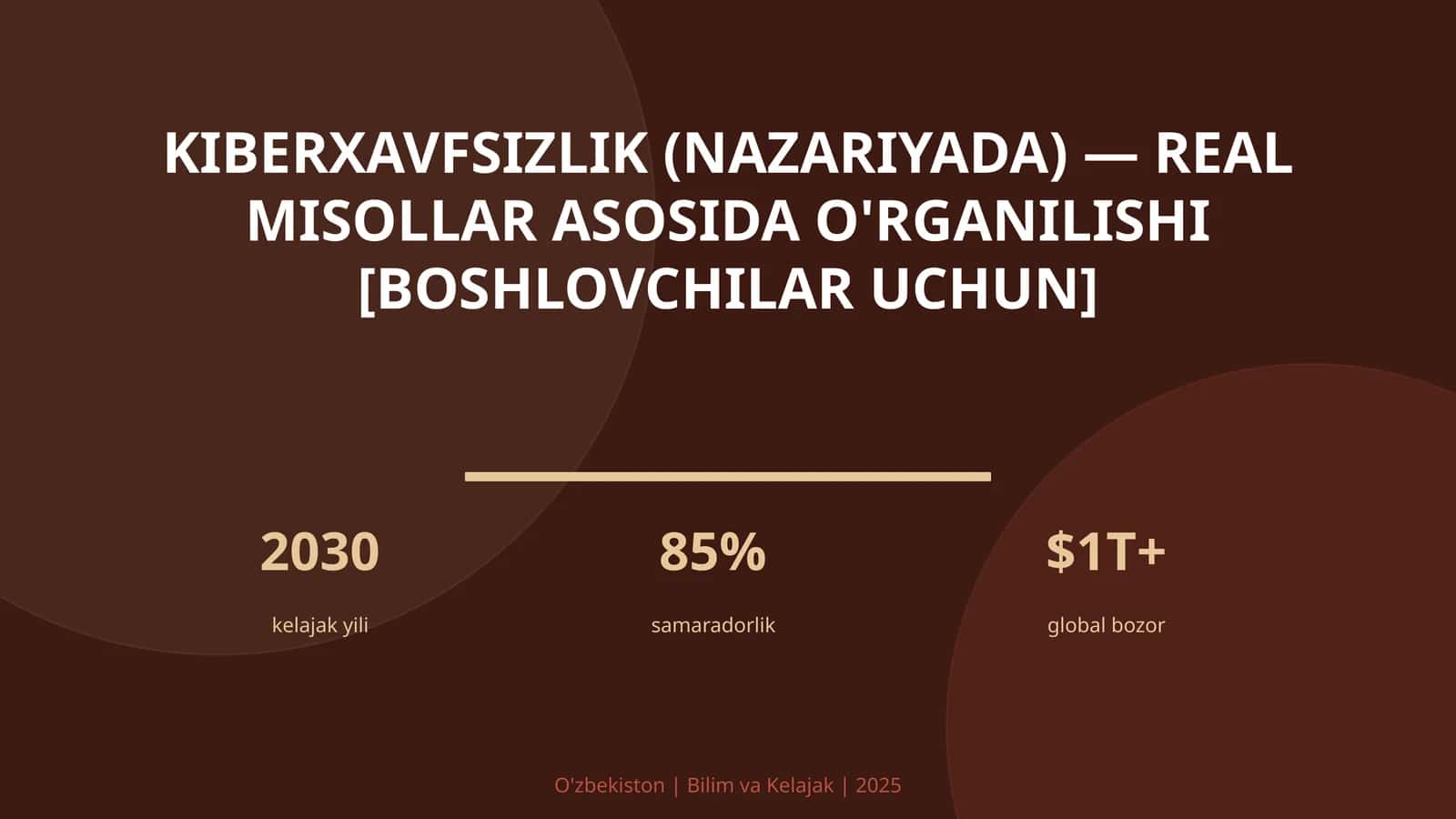 Kiberxavfsizlik (nazariyada) — real misollar asosida o'rganilishi [boshlovchilar uchun] 1