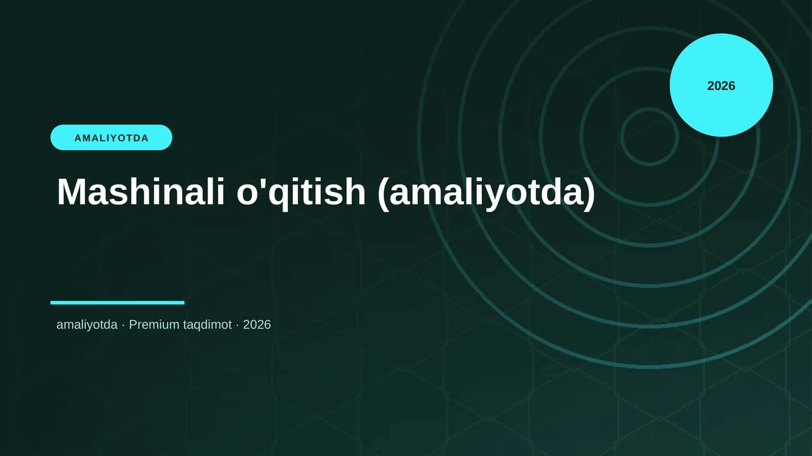 Mashinali o'qitish (amaliyotda) 1