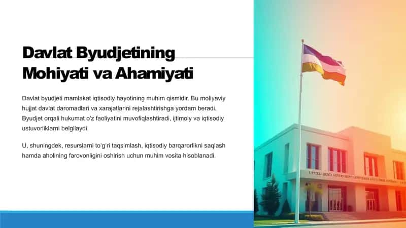 Davlat Byudjetining Mohiyati va Ahamiyati 1