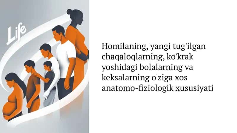 Homilaning, yangi tug'ilgan chaqaloqlarning, ko'krak yoshidagi bolalarning va keksalarning o'ziga xos anatomo-fiziologik xususiyati 1