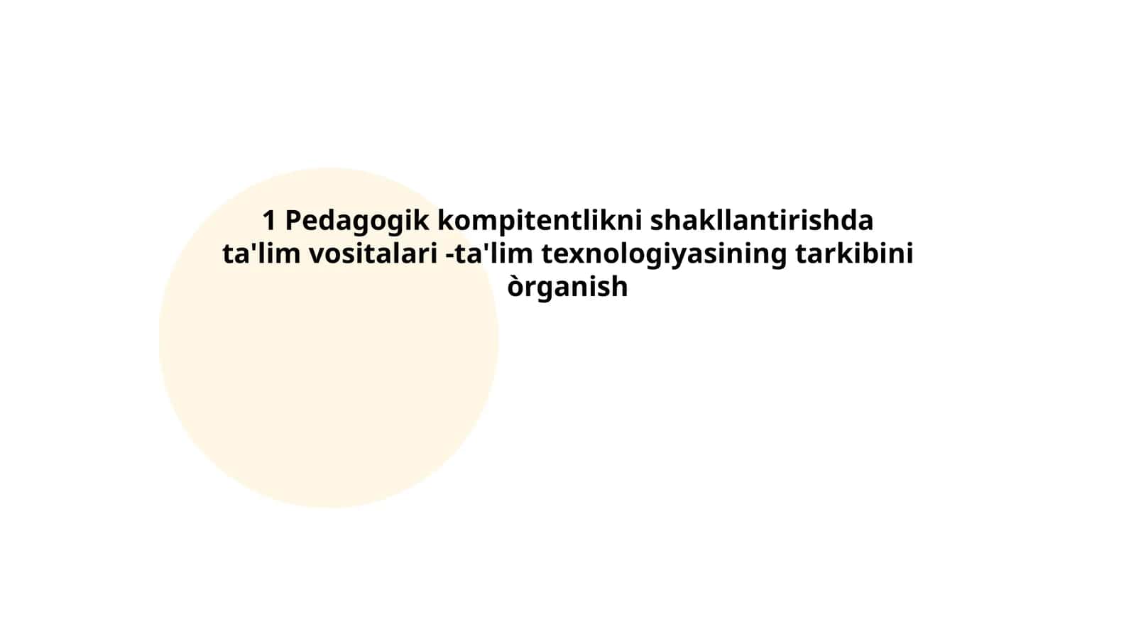 Ta'lim Texnologiyasi 1