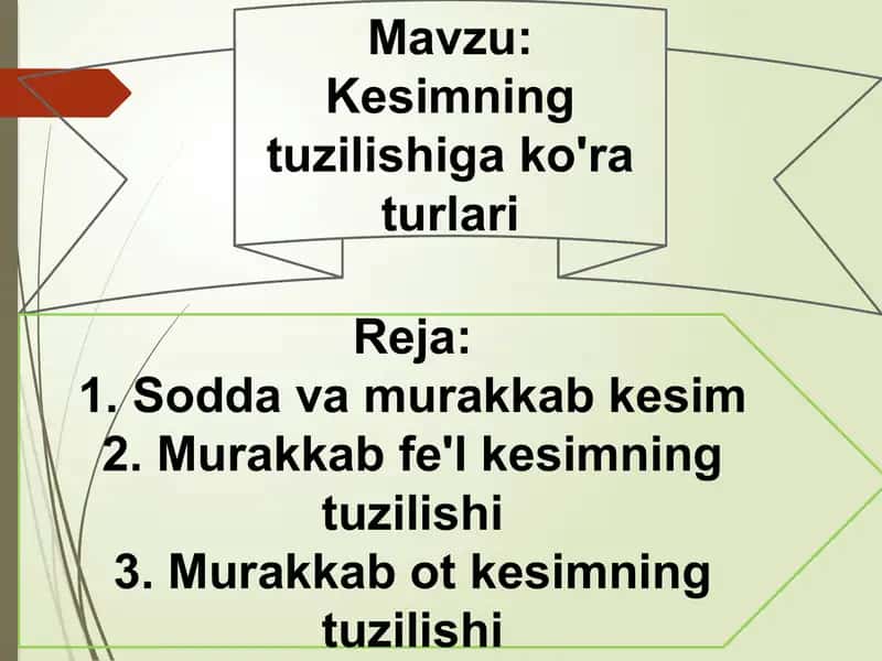 Kesimning tuzilishiga ko'ra turlari 1