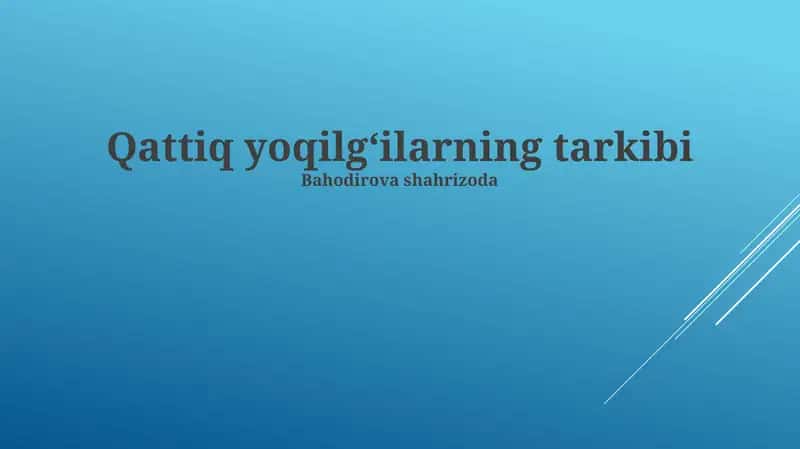Ko'mirning tarkibi va klassifikatsiyasi 1