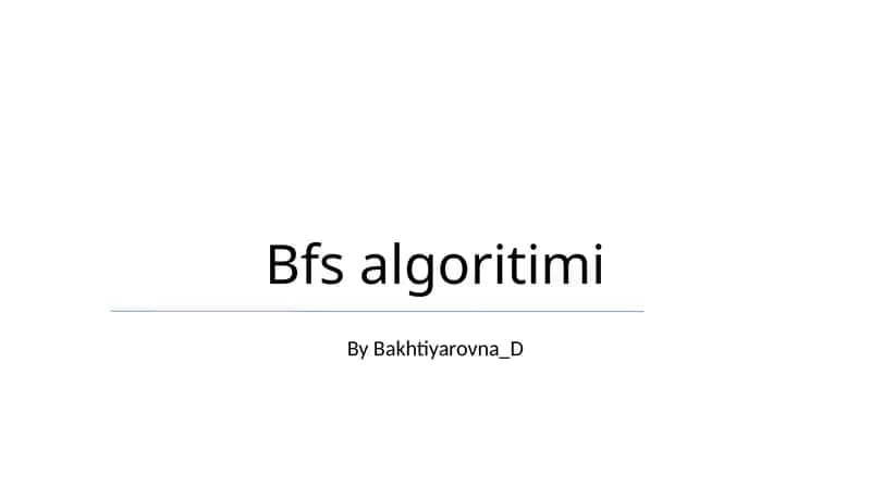Bfs algoritimi 1
